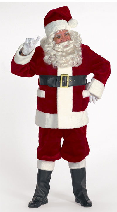 Burgundy Deluxe Santa Suit with Outside Pockets