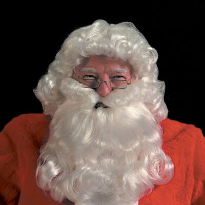 Deluxe Santa Curly Wig & Beard Set