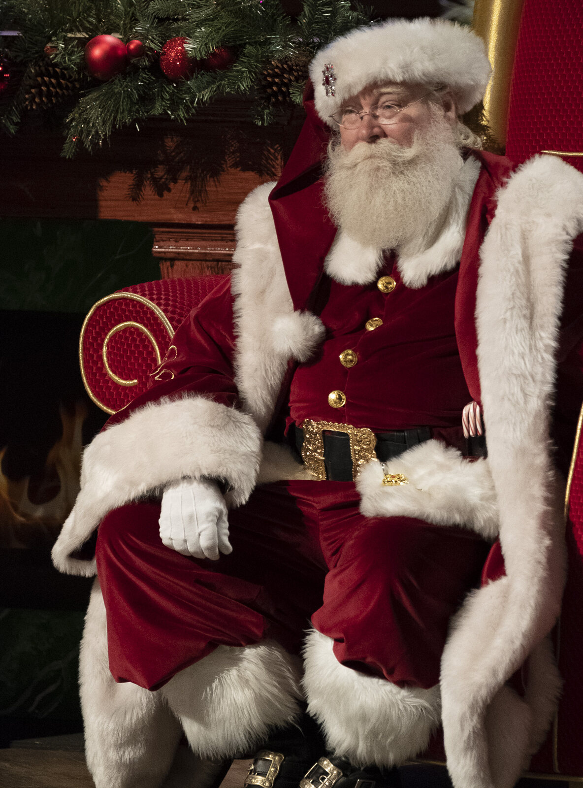 Hire Santa Claus Pennsylvania red chair portrait