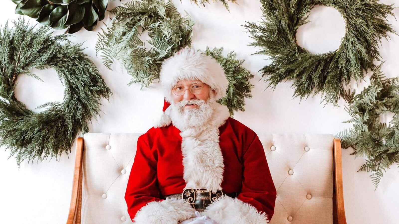 Hire Santa Claus Colorado Evergreen Wreath Holiday Event Hire Santa Claus Colorado evergreen wreath holiday event