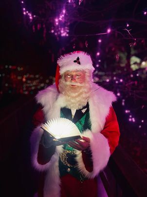 Hire Santa Claus New Hampshire twilight holiday portrait