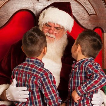 Santa Ernst real-bearded Santa Claus with children for Dallas-Fort Worth events